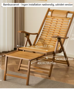 Hopf&auml;llbar uteplatsstol i vintage bambu, bred modell
